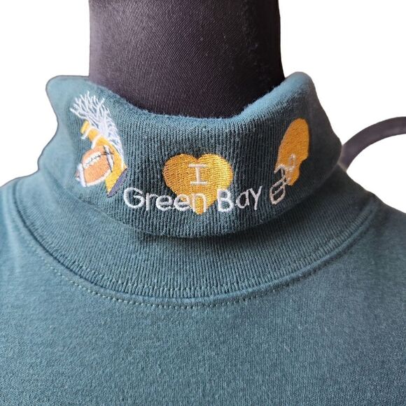 Christopher and Banks Shirt Green Bay Medium Womens Turtleneck Top - Picture 2 of 7